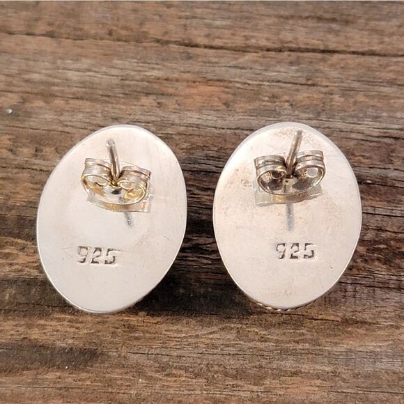 Vintage Sterling Silver Cable Domed Post Earrings - Picture 8 of 8